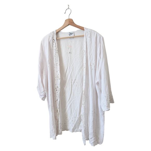 Midnight Velvet Embroidered Kimono Cardigan 1X Rayon Fairy Whimsy Angel Boho